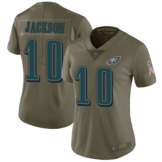 Eagles #10 DeSean Jackson Olive Women's Stitched Football Limited 2017 Salute to Service Jersey