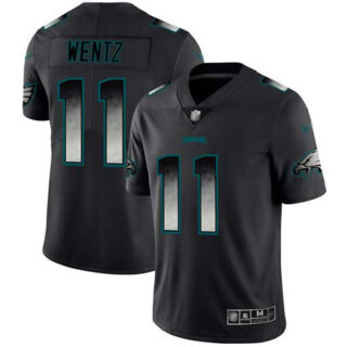 Eagles #11 Carson Wentz Black Men's Stitched Football Vapor Untouchable Limited Smoke Fashion Jersey