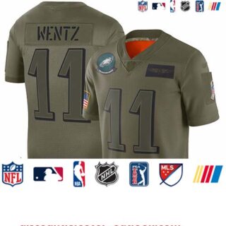 Eagles #11 Carson Wentz Camo Youth Stitched Football Limited 2019 Salute to Service Jersey