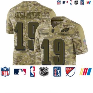 Eagles #19 JJ Arcega-Whiteside Camo Men's Stitched Football Limited 2018 Salute To Service Jersey
