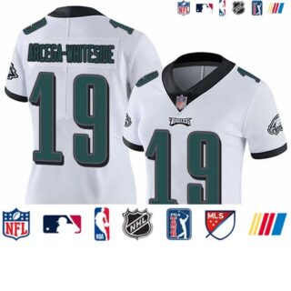 Eagles #19 JJ Arcega-Whiteside White Women's Stitched Football Vapor Untouchable Limited Jersey