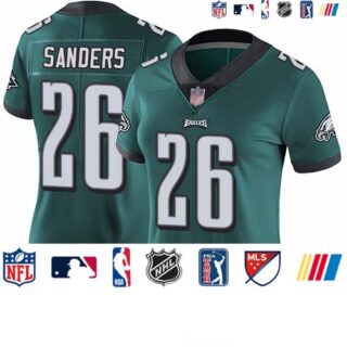 Eagles #26 Miles Sanders Midnight Green Team Color Women's Stitched Football Vapor Untouchable Limited Jersey