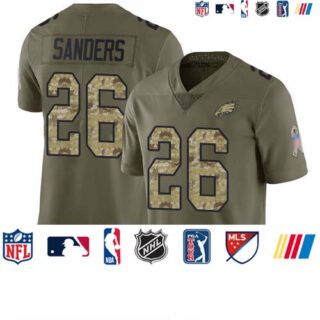 Eagles #26 Miles Sanders Olive Camo Men's Stitched Football Limited 2017 Salute To Service Jersey