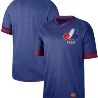Expos Blank Royal Authentic Cooperstown Collection Stitched Baseball Jersey
