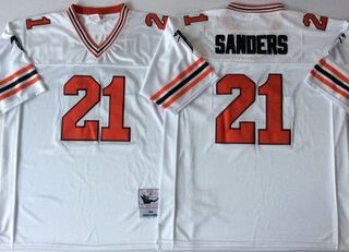Falcons 21 Deion Sanders White Throwback Jersey