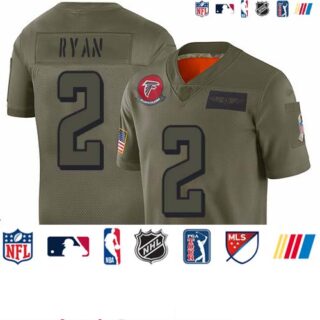 Falcons #2 Matt Ryan Camo Youth Stitched Football Limited 2019 Salute to Service Jersey