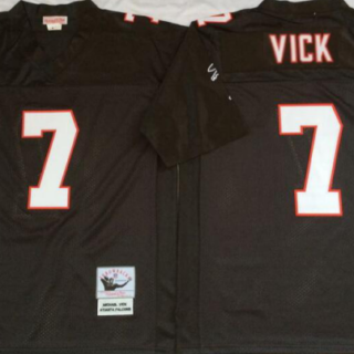 Falcons #7 Michael Vick Black Throwback Jersey