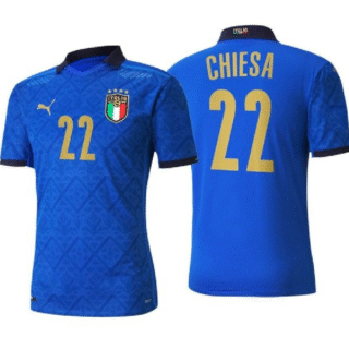 Men's Federico Chiesa Italy National Blue Home Jersey