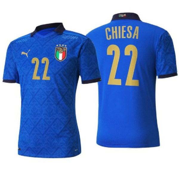 Men's Federico Chiesa Italy National Blue Home Jersey