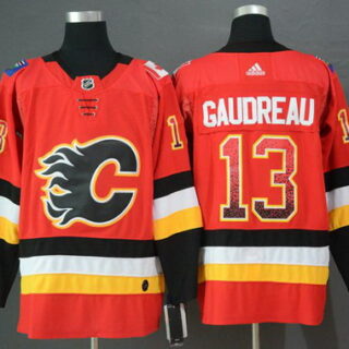 Flames 13 Johnny Gaudreau Red Drift Fashion Adidas Jersey