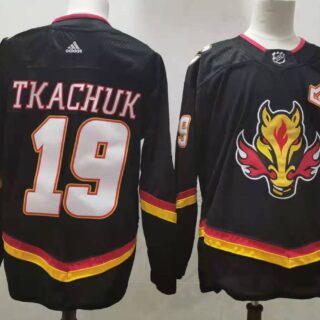 Flames 19 Matthew Tkachuk Black 2020-21 Reverse Retro Adidas Jersey