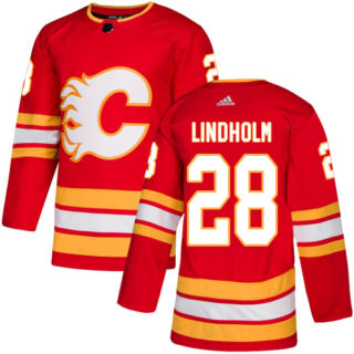 Flames #28 Elias Lindholm Red Alternate Authentic Stitched Hockey Jersey