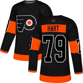 Flyers #79 Carter Hart Black Alternate Authentic Stitched Youth Hockey Jersey