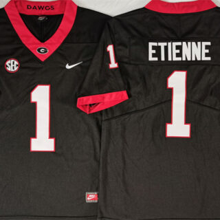 Georgia Bulldogs #1 Trevor Etienne Black Stitched Jersey