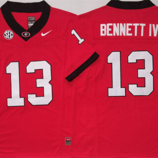 Georgia Bulldogs #13 Stetson Bennett IV Red 2024 Stitched Jersey