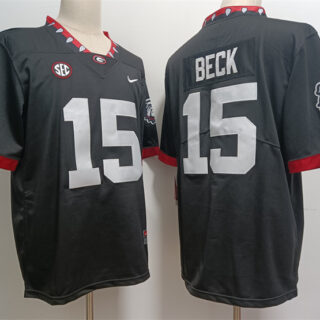 Georgia Bulldogs #15 Carson Beck Black Stitched Jersey
