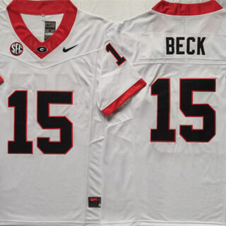 Georgia Bulldogs #15 Carson Beck White F.U.S.E Stitched Jersey