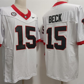 Georgia Bulldogs #15 Carson Beck White Stitched Jersey