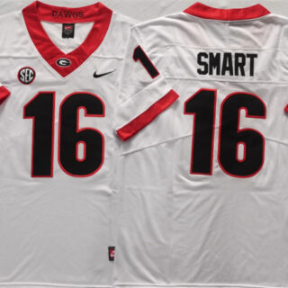 Georgia Bulldogs #16 Smart White Stitched Jersey