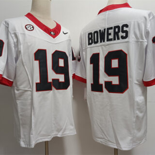 Georgia Bulldogs #19 Brock Bowers White Stitched Jersey