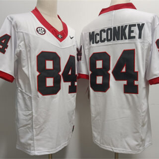 Georgia Bulldogs #84 Ladd McConkey White Stitched Jersey