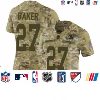 Giants #27 Deandre Baker Camo Women's Stitched Football Limited 2018 Salute to Service Jersey
