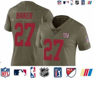 Giants #27 Deandre Baker Olive Women's Stitched Football Limited 2017 Salute to Service Jersey