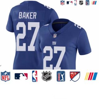 Giants #27 Deandre Baker Royal Blue Team Color Women's Stitched Football Vapor Untouchable Limited Jersey