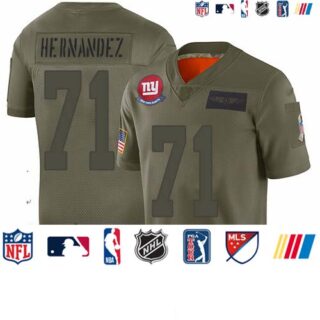 Giants #71 Will Hernandez Camo Men's Stitched Football Limited 2019 Salute To Service Jersey