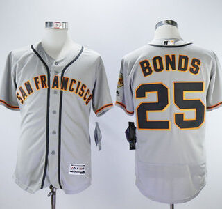 Giants 25 Barry Bonds Gray Flexbase Jersey
