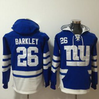 Giants 26 Saquon Barkley Royal All Stitched Hooded Sweatshirt