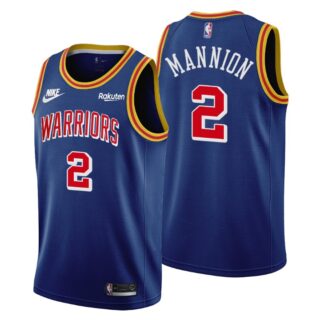 Golden State Warriors #2 Nico Mannion Men's Nike Releases Classic Edition NBA 75th Anniversary Jersey Blue