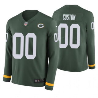 Green Bay Packers Custom Green Therma Long Sleeve Jersey