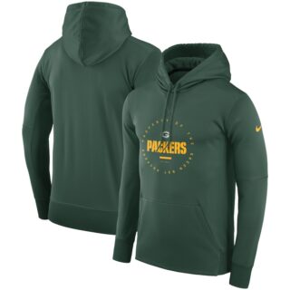Green Bay Packers Nike Sideline Property Of Wordmark Logo Performance Pullover Hoodie Green
