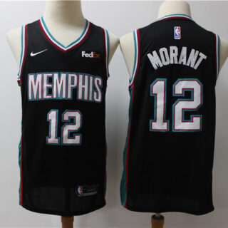 Grizzlies 12 Ja Morant Black Nike Swingman Jersey