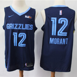 Grizzlies 12 Ja Morant Navy City Edition Nike Swingman Jersey