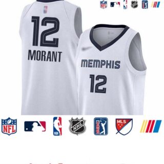 Grizzlies #12 Ja Morant White Basketball Swingman Association Edition Jersey