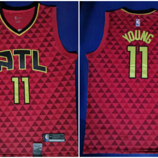 Hawks 11 Trae Young Red Nike Swingman Jersey