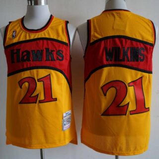 Hawks 21 Dominique Wilkins Orange 1986-87 Hardwood Classics Jersey