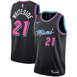 Heat 21 Hassan Whiteside Black 2018-19 City Edition Nike Swingman Jersey