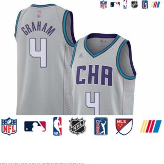 Hornets #4 Devonte Graham Gray Basketball Jordan Swingman City Edition 2019 20 Jersey