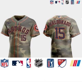 Houston Astros #15 Martin Maldonado Men's Nike 2021 Armed Forces Day Authentic MLB Jersey -Camo