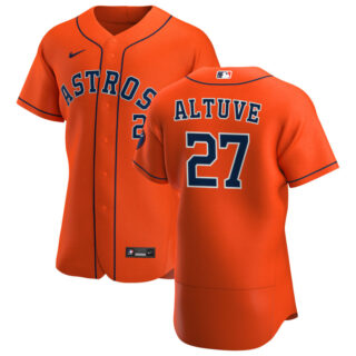 Houston Astros #27 Jose Altuve Men's Nike Orange Alternate 2020 Authentic Team MLB Jersey