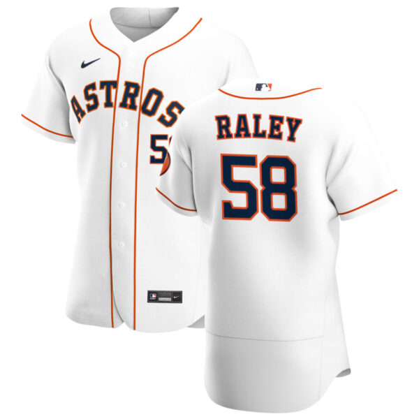 Houston Astros #58 Brooks Raley Men's Nike White Home 2020 Authentic Player MLB Jersey