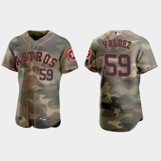 Houston Astros #59 Framber Valdez Men's Nike 2021 Armed Forces Day Authentic MLB Jersey -Camo