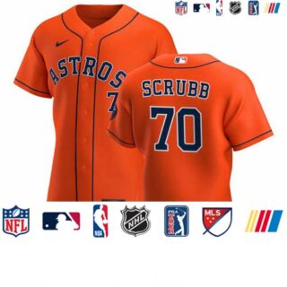 Houston Astros #70 Andre Scrubb Men's Nike Orange Alternate 2020 Authentic Team MLB Jersey