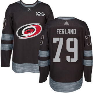 Hurricanes #79 Michael Ferland Black 1917-2017 100th Anniversary Stitched Hockey Jersey