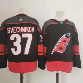 Hurricanes 37 Andrei Svechnikov Black 2020-21 Reverse Retro Adidas Jersey