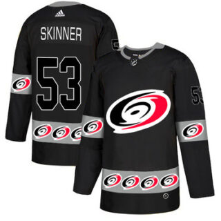 Hurricanes 53 Jeff Skinner Black Team Logos Fashion Adidas Jersey