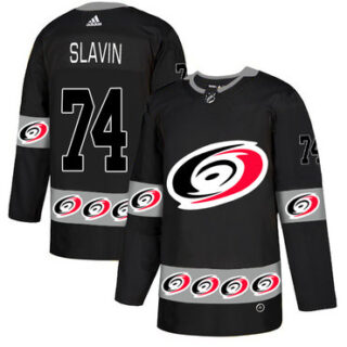 Hurricanes 74 Jaccob Slavin Black Team Logos Fashion Adidas Jersey